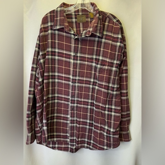 St. John's Bay Other - ST JOHN'S BAY Vintage Men’s Flannel Burgundy Plaid Shirt XXLT